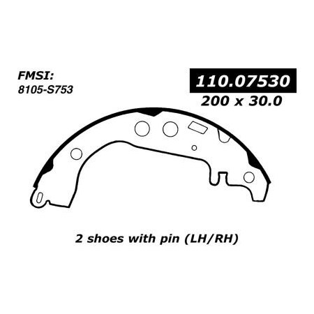 Centric Centric Premium Brake Shoes, Centric Parts 111.07530 111.0753